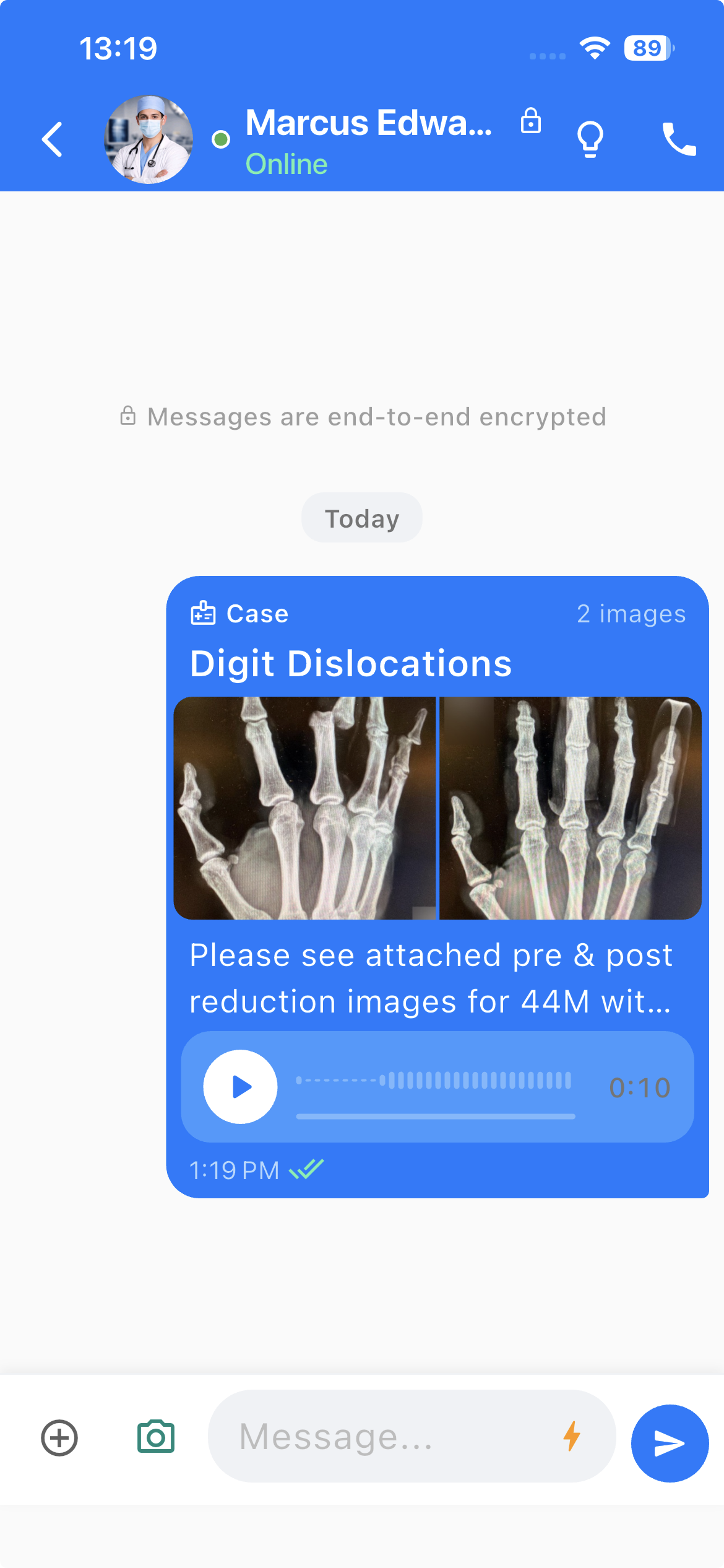 EMMS clinical case in chat